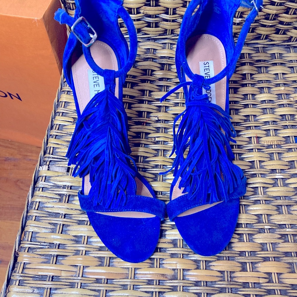 Royal Blue Fringe Sandals